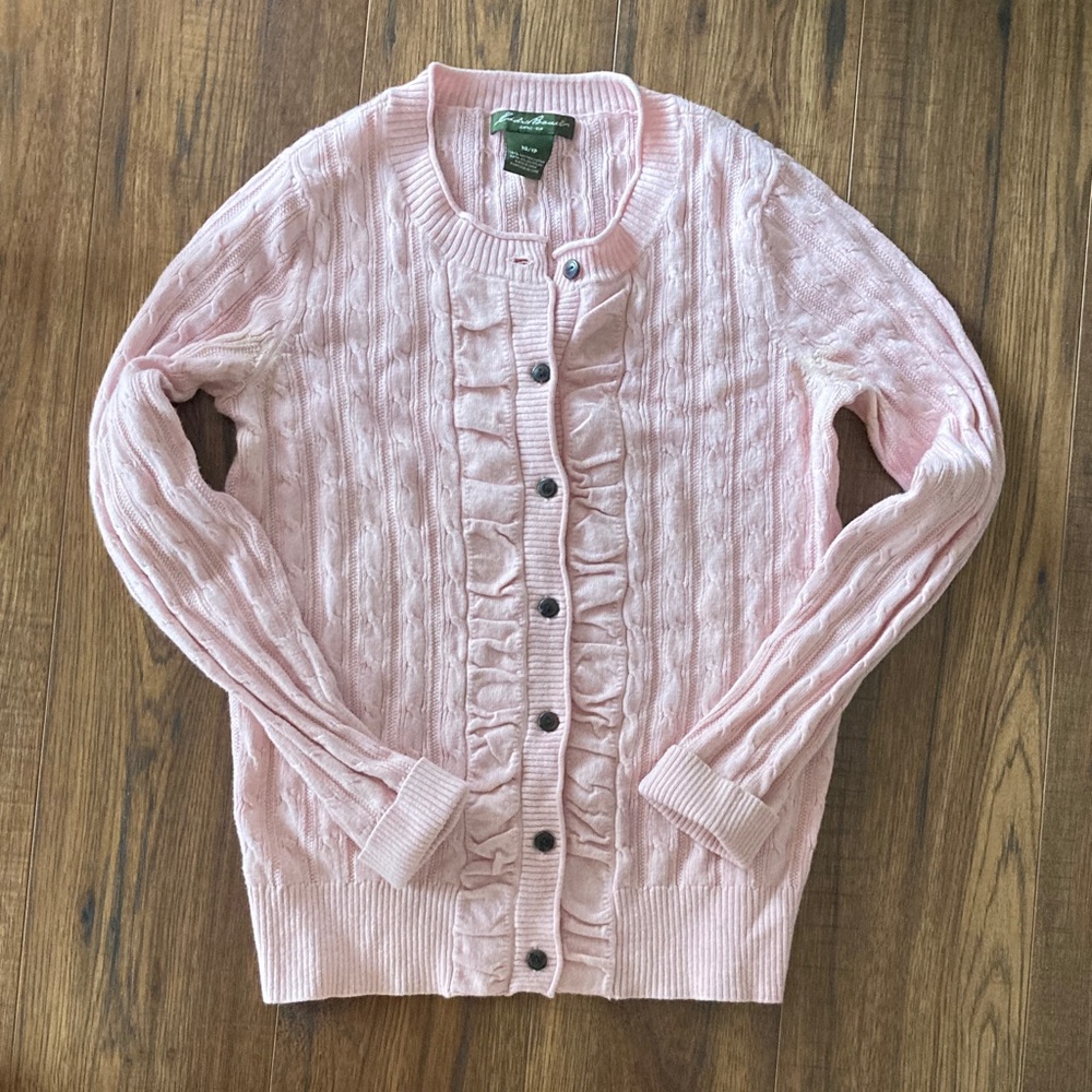 Eddie Bauer Light Pink Button-Up Cardigan, fits like Small